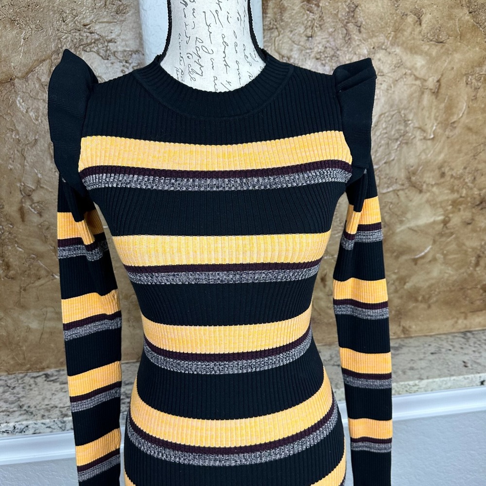 Scotch & Soda Maison Scotch Dress Womens Small Midi Bodycon Ribbed Very Stretchy